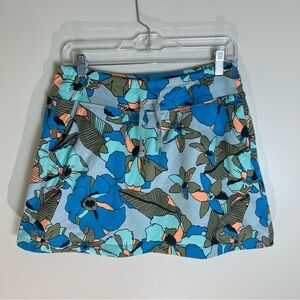 Title Nine Floral Mini Skort - Blue and Green
